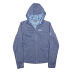 JACK WOLFSKIN Womens Blue Hooded Jacket UK 10 Polyester Softshell Outdoor Zip