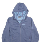 JACK WOLFSKIN Womens Blue Hooded Jacket UK 10 Polyester Softshell Outdoor Zip