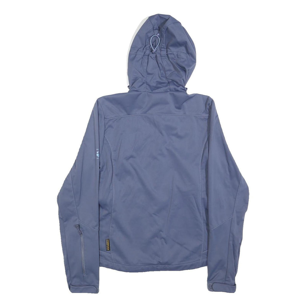 JACK WOLFSKIN Womens Blue Hooded Jacket UK 10 Polyester Softshell Outdoor Zip
