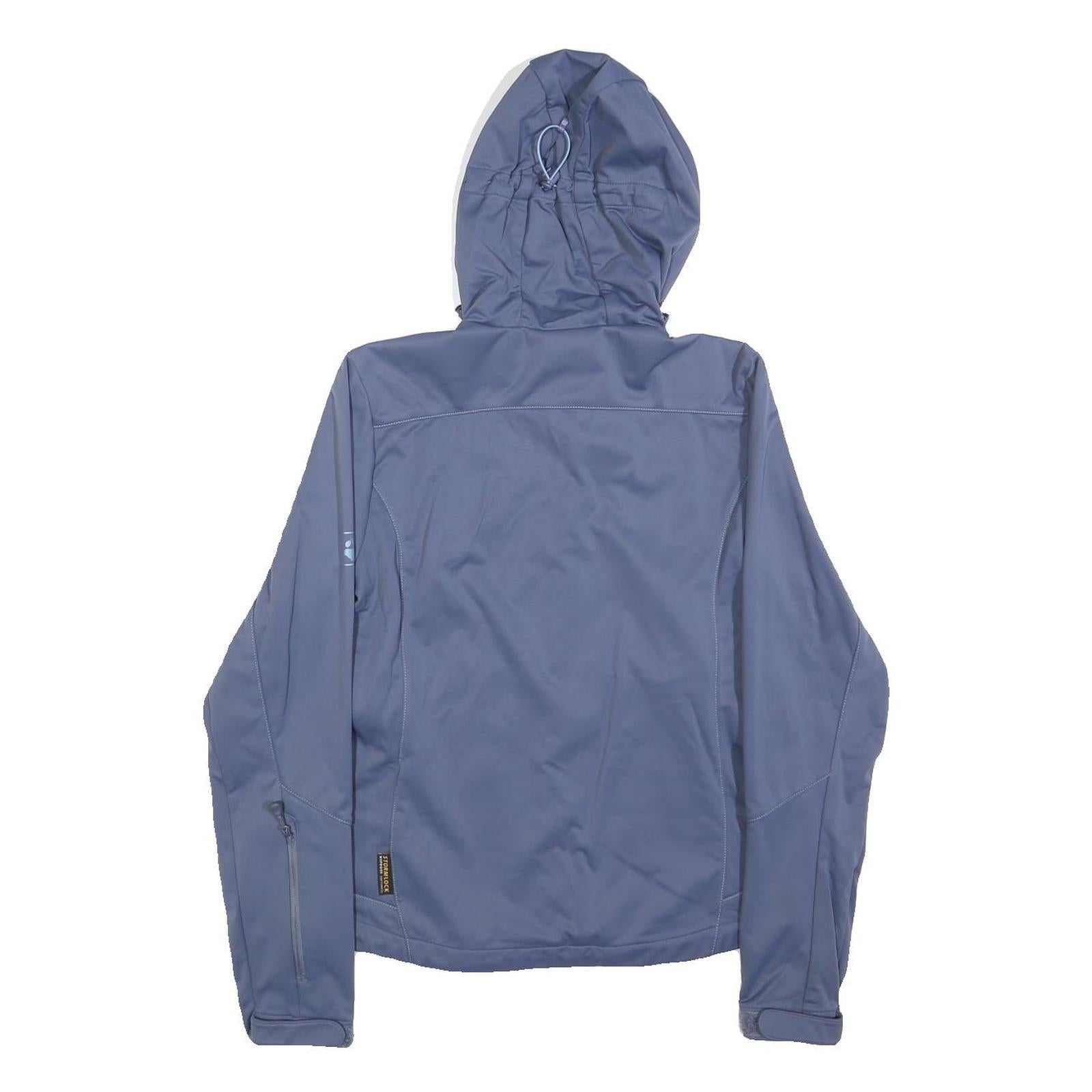 JACK WOLFSKIN Womens Blue Hooded Jacket UK 10 Polyester Softshell Outdoor Zip