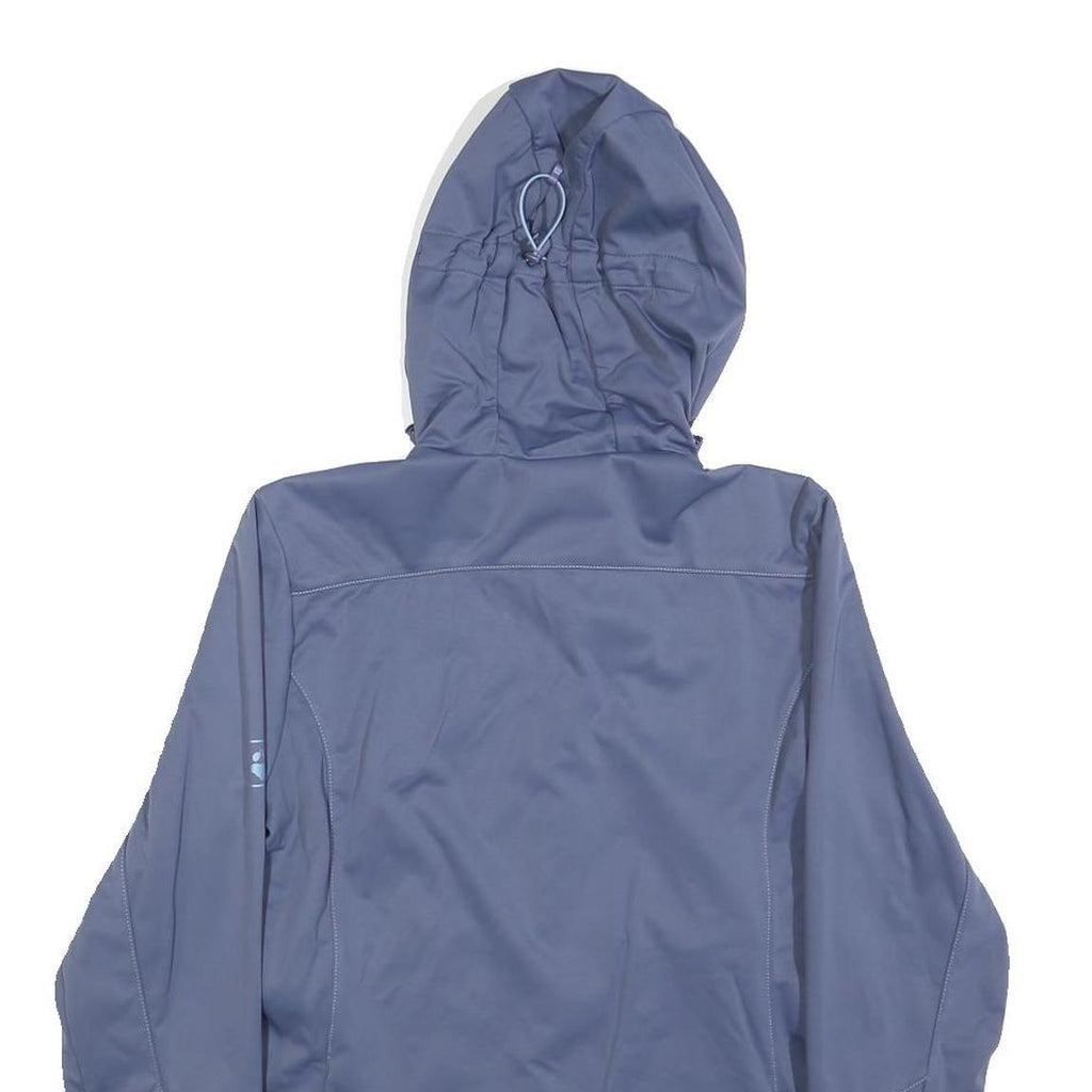 JACK WOLFSKIN Womens Blue Hooded Jacket UK 10 Polyester Softshell Outdoor Zip