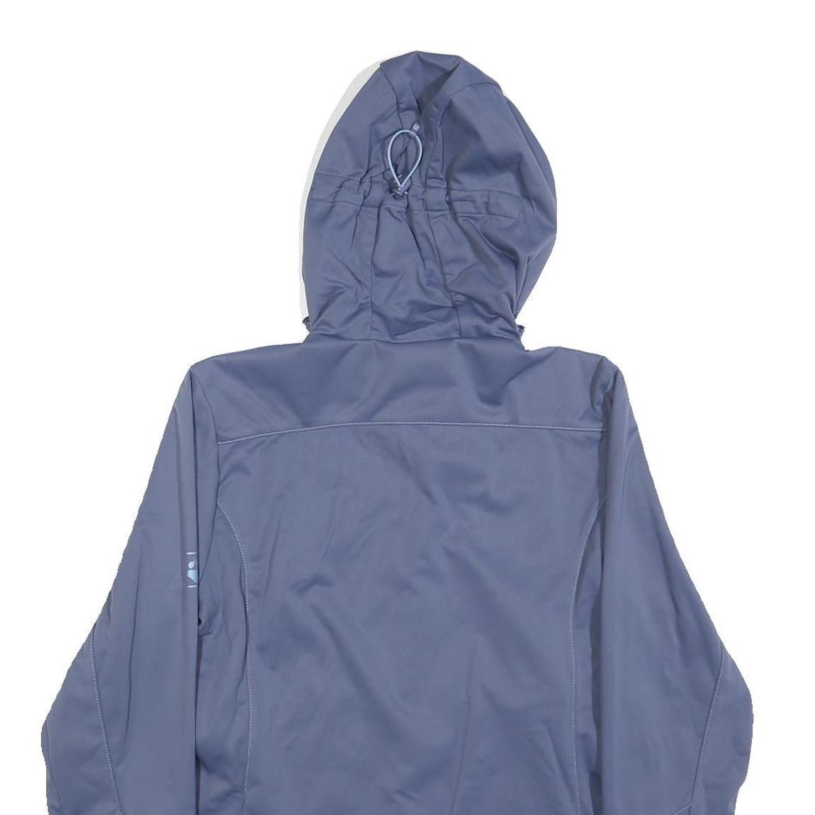 JACK WOLFSKIN Womens Blue Hooded Jacket UK 10 Polyester Softshell Outdoor Zip