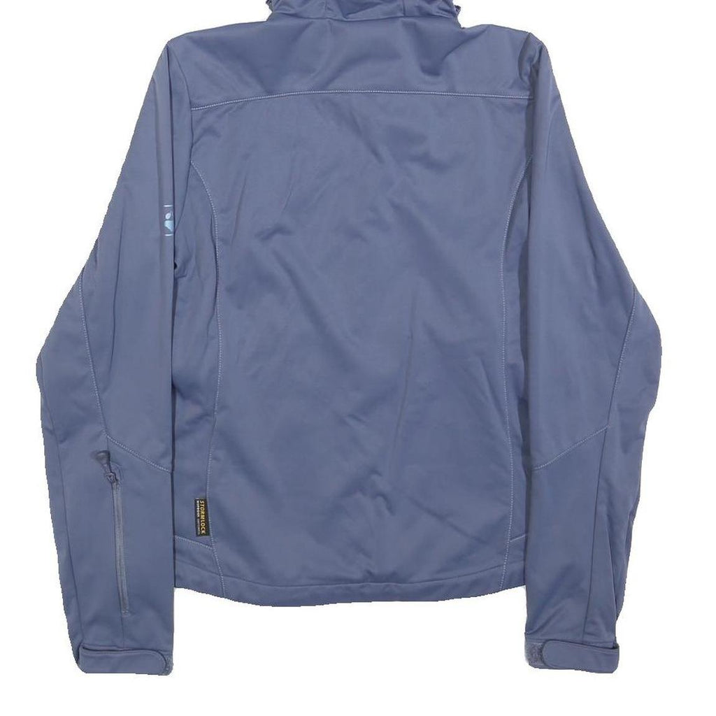 JACK WOLFSKIN Womens Blue Hooded Jacket UK 10 Polyester Softshell Outdoor Zip
