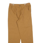 Womens Relaxed Cotton Blend Tan Trousers W30 L29 Casual Zip Closure