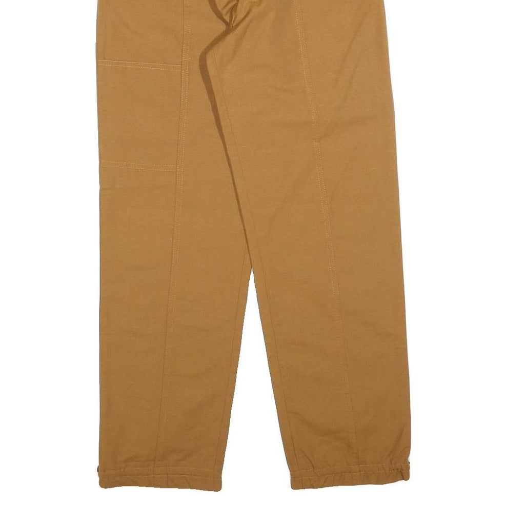 Womens Relaxed Cotton Blend Tan Trousers W30 L29 Casual Zip Closure
