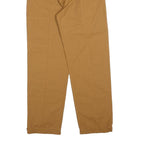 Womens Relaxed Cotton Blend Tan Trousers W30 L29 Casual Zip Closure