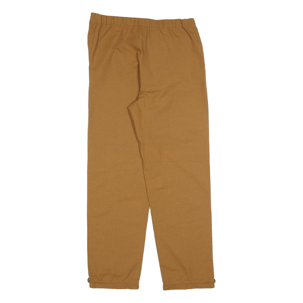 Womens Relaxed Cotton Blend Tan Trousers W30 L29 Casual Zip Closure