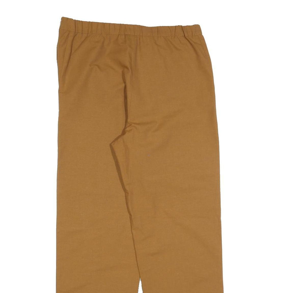 Womens Relaxed Cotton Blend Tan Trousers W30 L29 Casual Zip Closure