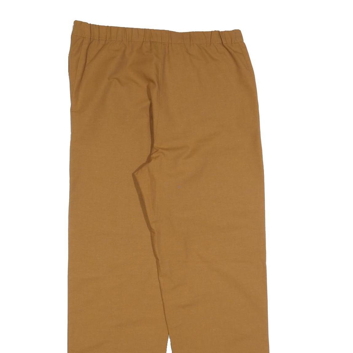 Womens Relaxed Cotton Blend Tan Trousers W30 L29 Casual Zip Closure