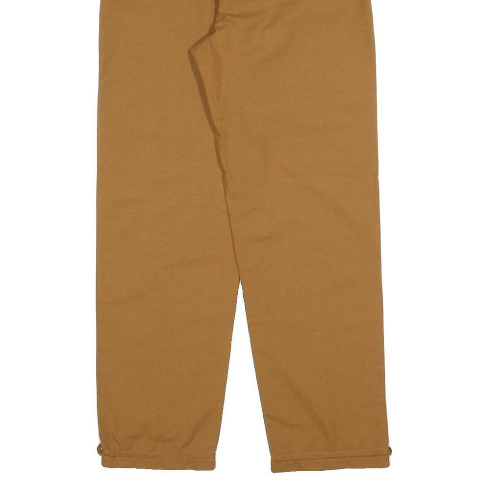 Womens Relaxed Cotton Blend Tan Trousers W30 L29 Casual Zip Closure