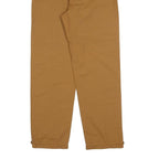 Womens Relaxed Cotton Blend Tan Trousers W30 L29 Casual Zip Closure