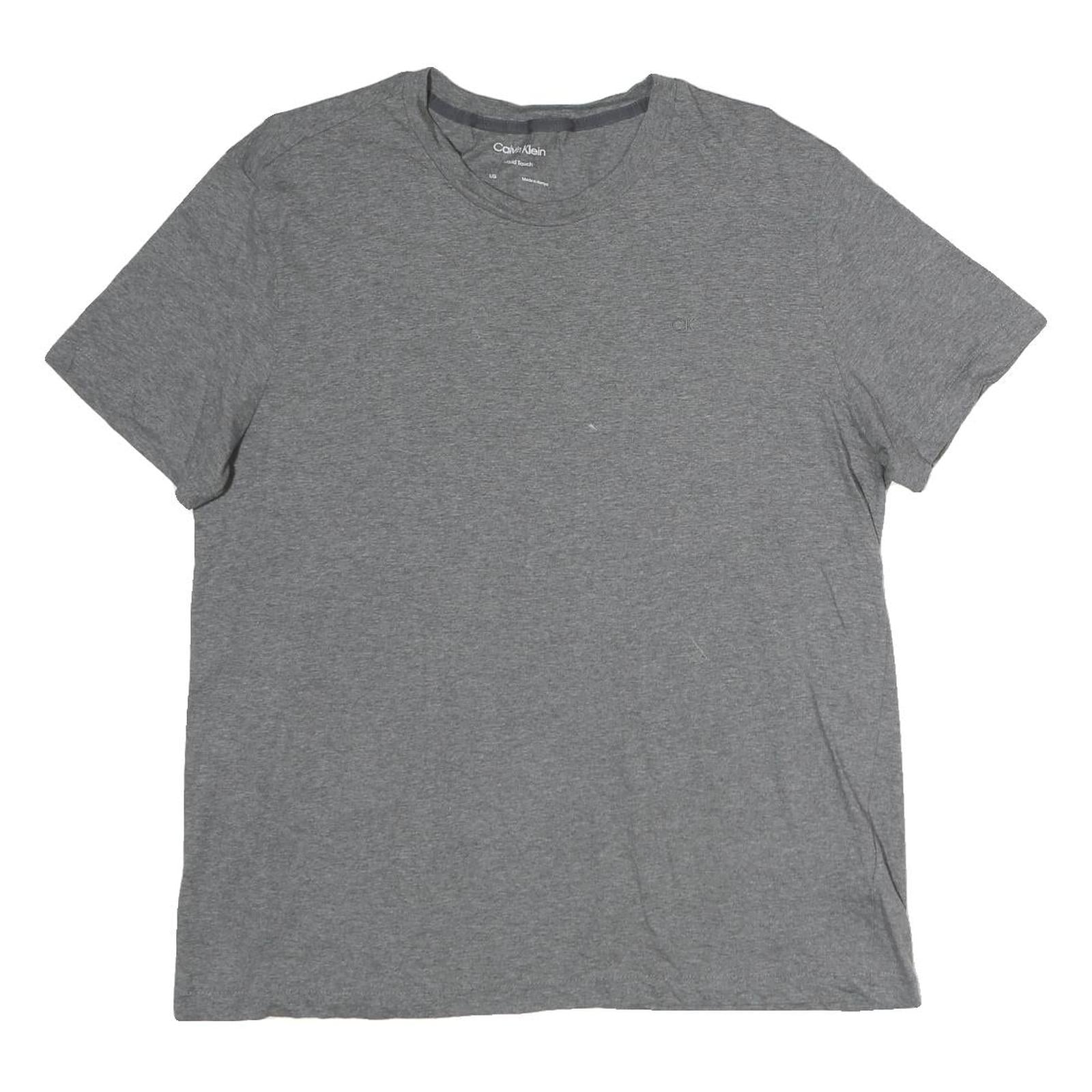 CALVIN KLEIN Mens Grey Modern T-Shirt L Short Sleeve Crew Neck Minimal Logo