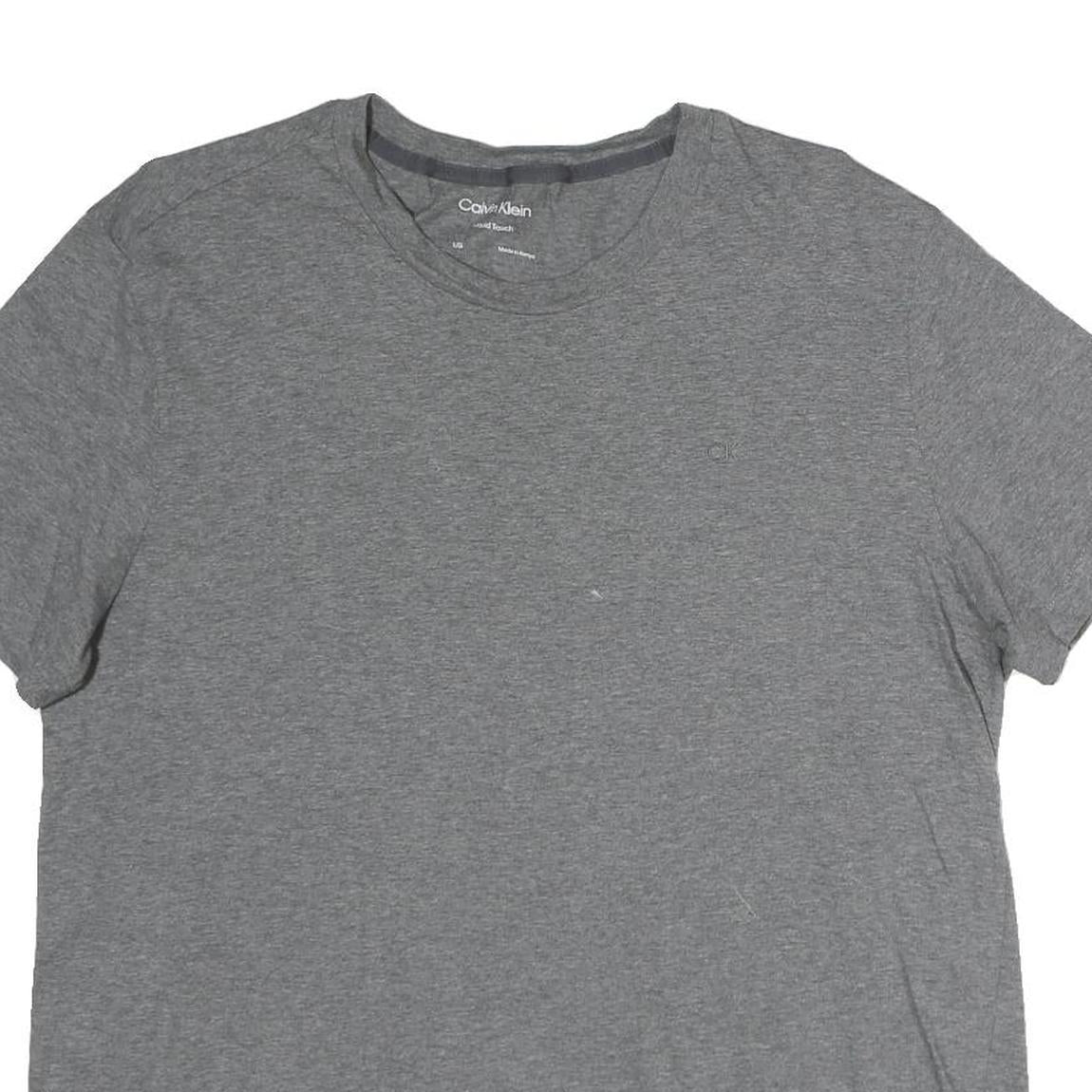 CALVIN KLEIN Mens Grey Modern T-Shirt L Short Sleeve Crew Neck Minimal Logo