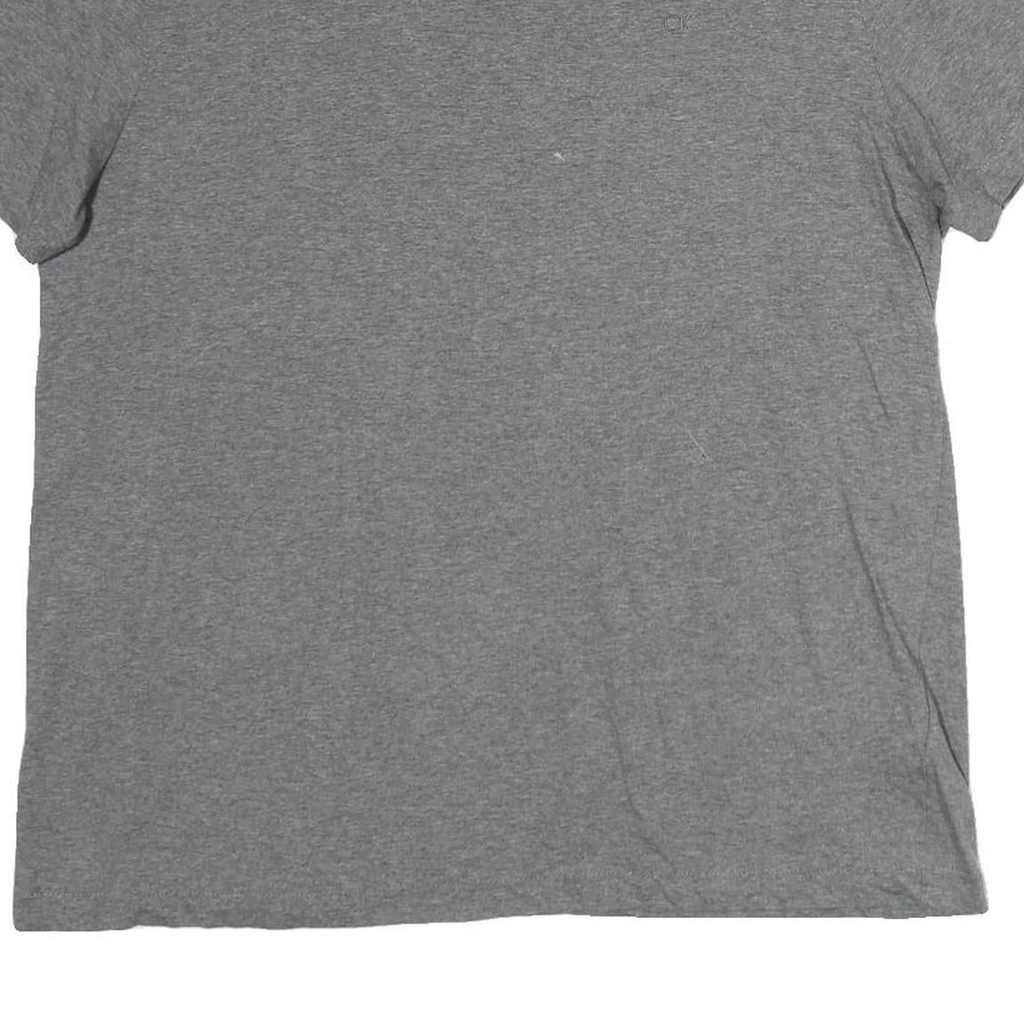 CALVIN KLEIN Mens Grey Modern T-Shirt L Short Sleeve Crew Neck Minimal Logo