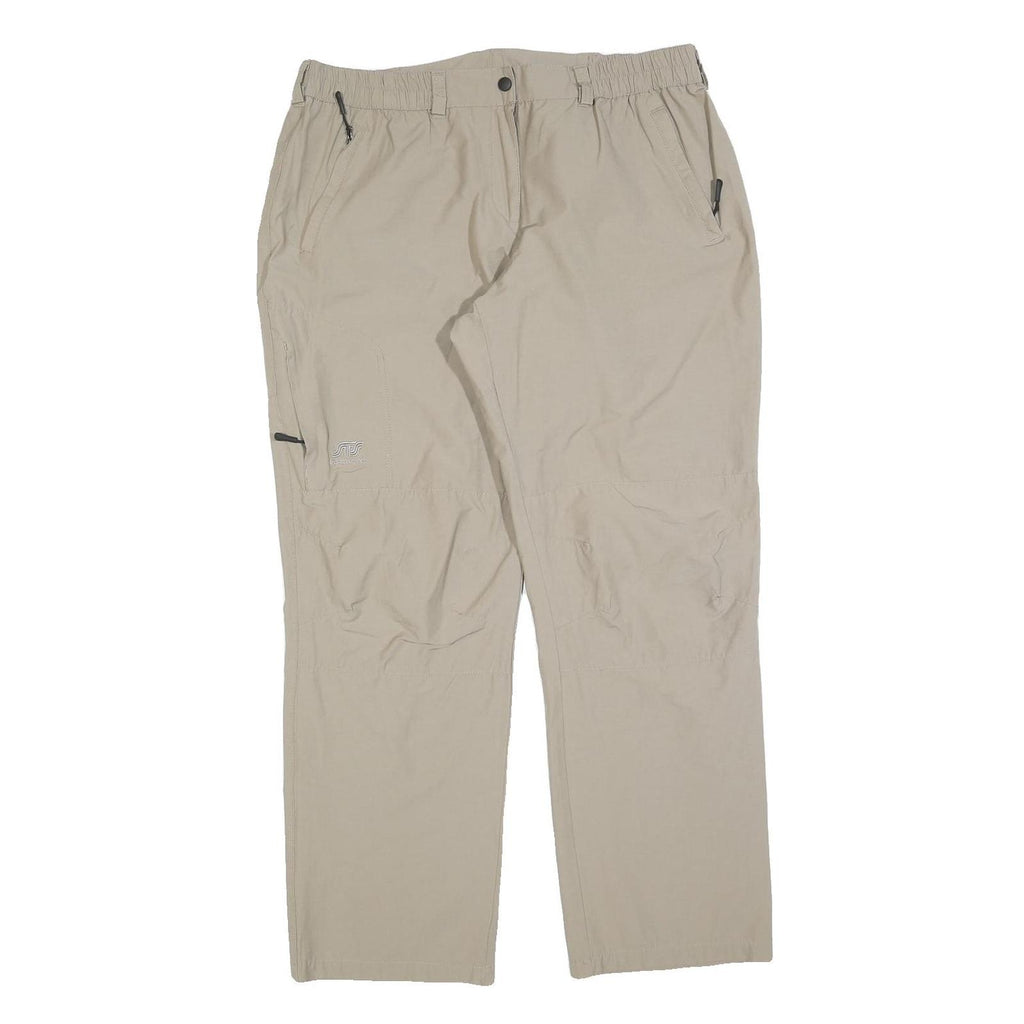SPORT TREND SHOP Mens Regular Beige Polyester Blend Trousers W34 L32 Casual Zip