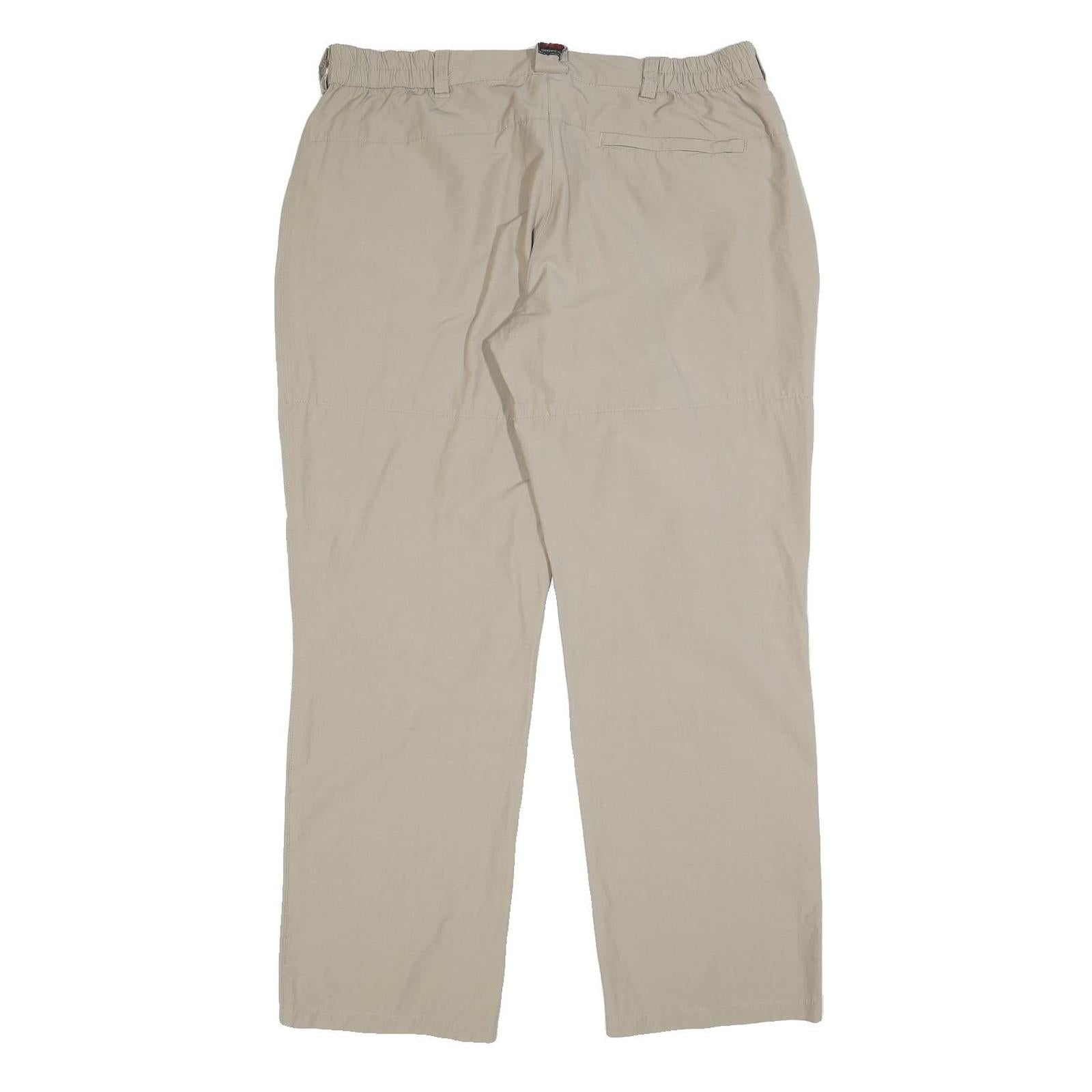 SPORT TREND SHOP Mens Regular Beige Polyester Blend Trousers W34 L32 Casual Zip