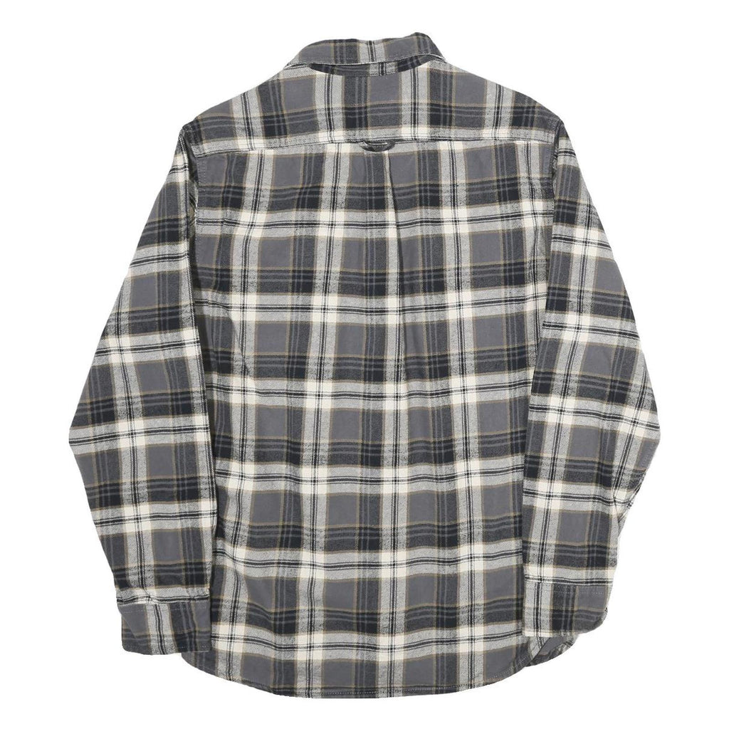 JACHS Mens Grey & Black Check Shirt M Button Pockets Cotton Classic