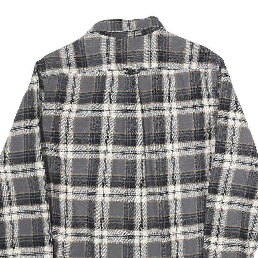 JACHS Mens Grey & Black Check Shirt M Button Pockets Cotton Classic
