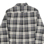 JACHS Mens Grey & Black Check Shirt M Button Pockets Cotton Classic