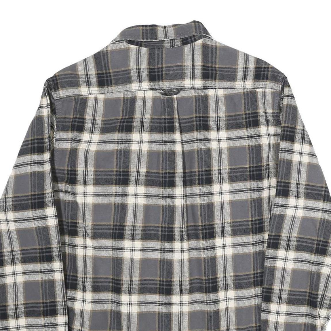 JACHS Mens Grey & Black Check Shirt M Button Pockets Cotton Classic