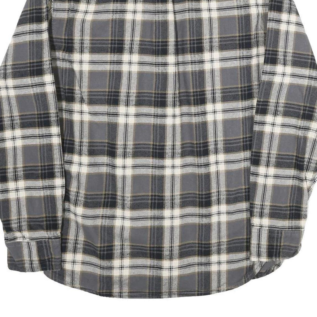 JACHS Mens Grey & Black Check Shirt M Button Pockets Cotton Classic