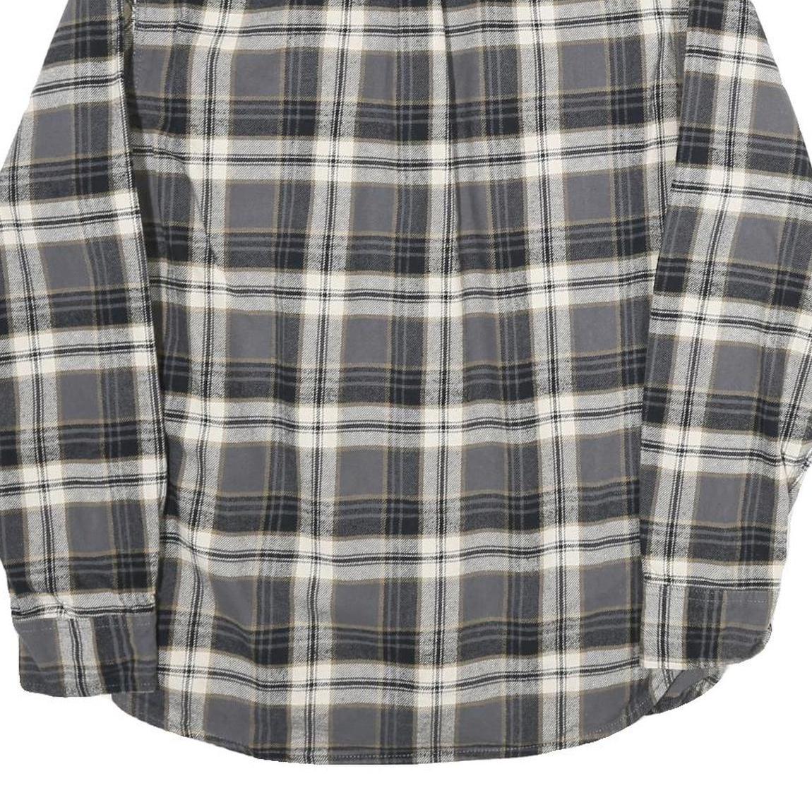 JACHS Mens Grey & Black Check Shirt M Button Pockets Cotton Classic
