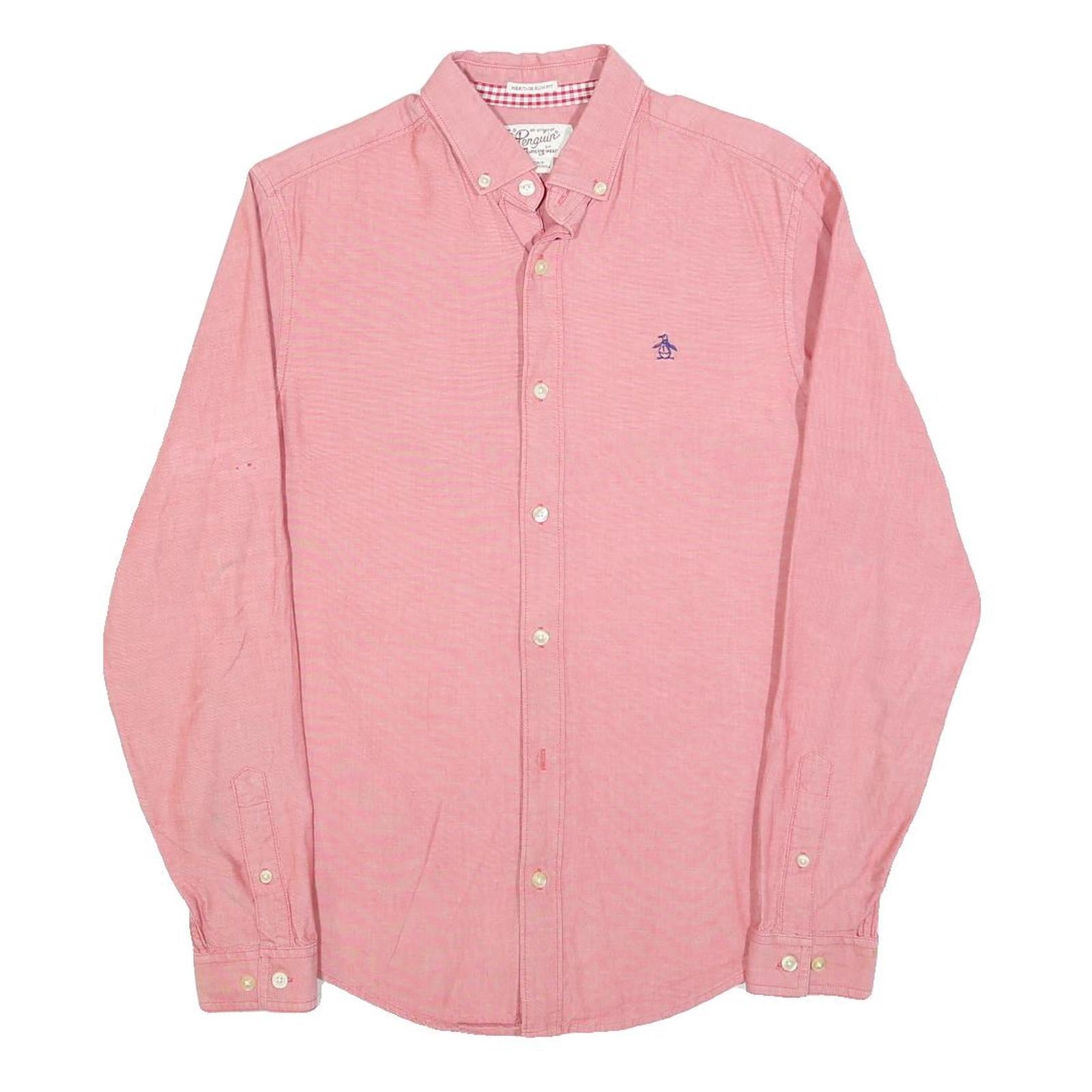 ORIGINAL PENGUIN Mens Pink Cotton Blend Shirt S Button Down Casual Classic