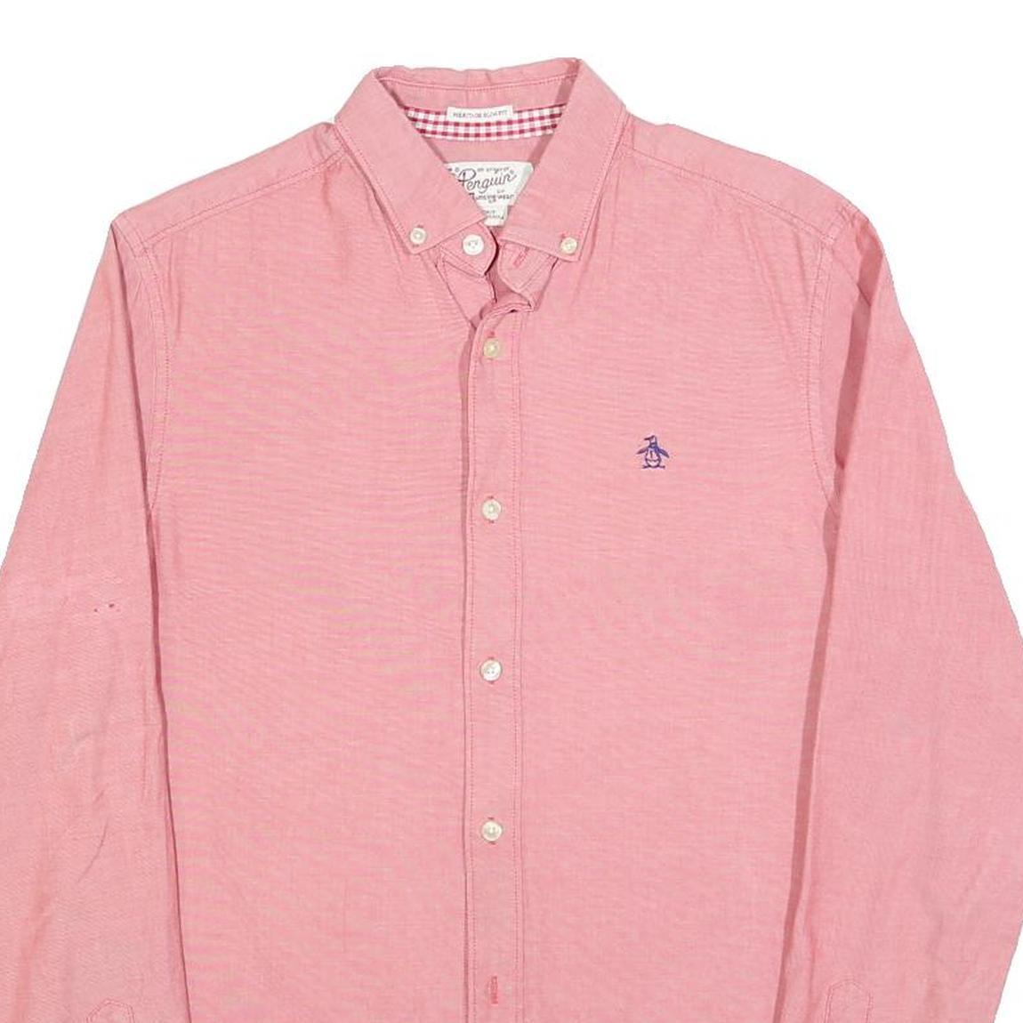 ORIGINAL PENGUIN Mens Pink Cotton Blend Shirt S Button Down Casual Classic