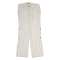 CABELA CASUALS Mens Cotton Blend Cream Regular Wide-Leg Trousers W32 L32 Casual