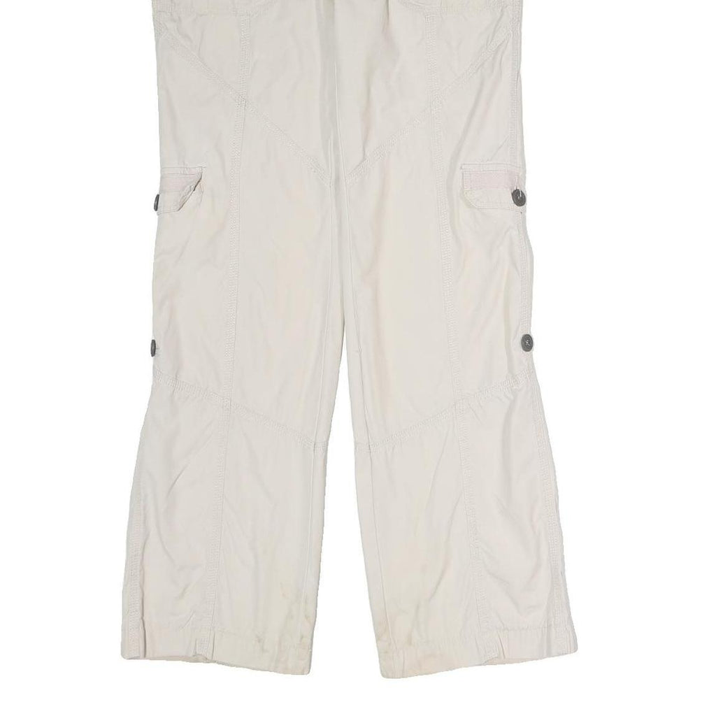 CABELA CASUALS Mens Cotton Blend Cream Regular Wide-Leg Trousers W32 L32 Casual