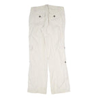 CABELA CASUALS Mens Cotton Blend Cream Regular Wide-Leg Trousers W32 L32 Casual