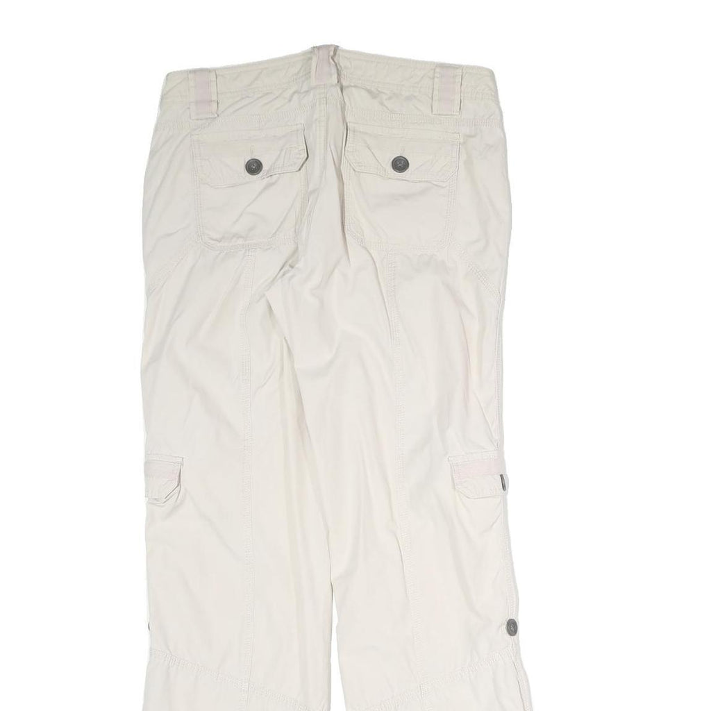 CABELA CASUALS Mens Cotton Blend Cream Regular Wide-Leg Trousers W32 L32 Casual