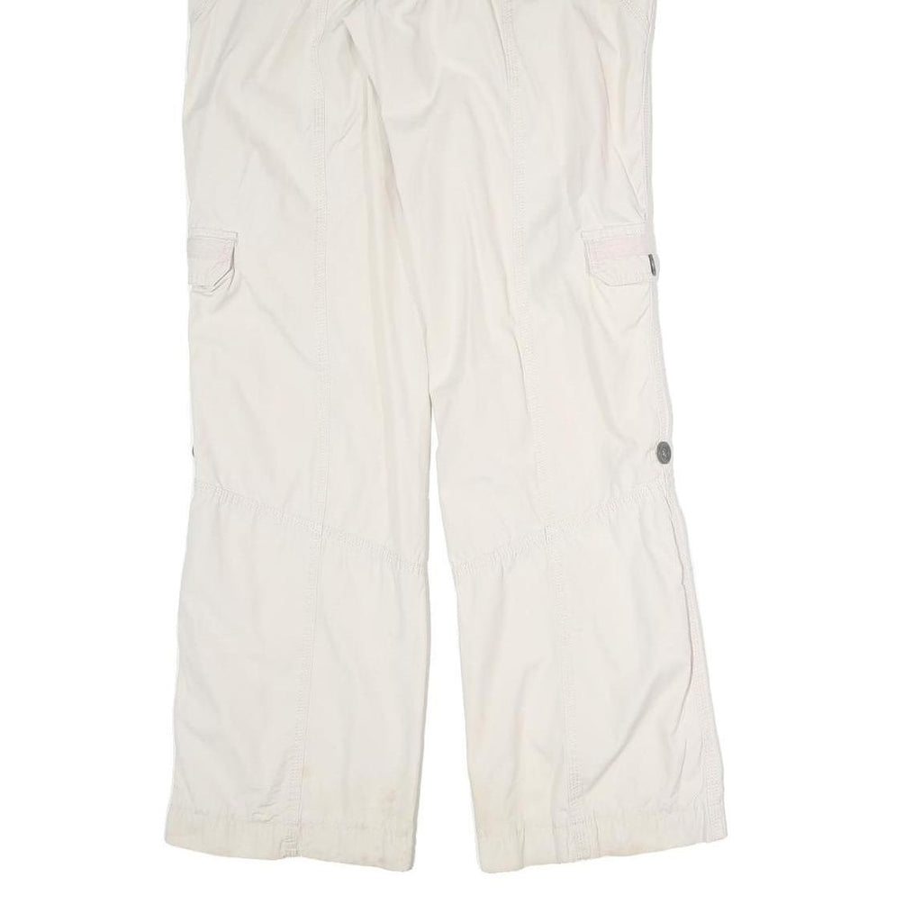 CABELA CASUALS Mens Cotton Blend Cream Regular Wide-Leg Trousers W32 L32 Casual