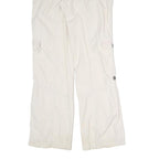 CABELA CASUALS Mens Cotton Blend Cream Regular Wide-Leg Trousers W32 L32 Casual