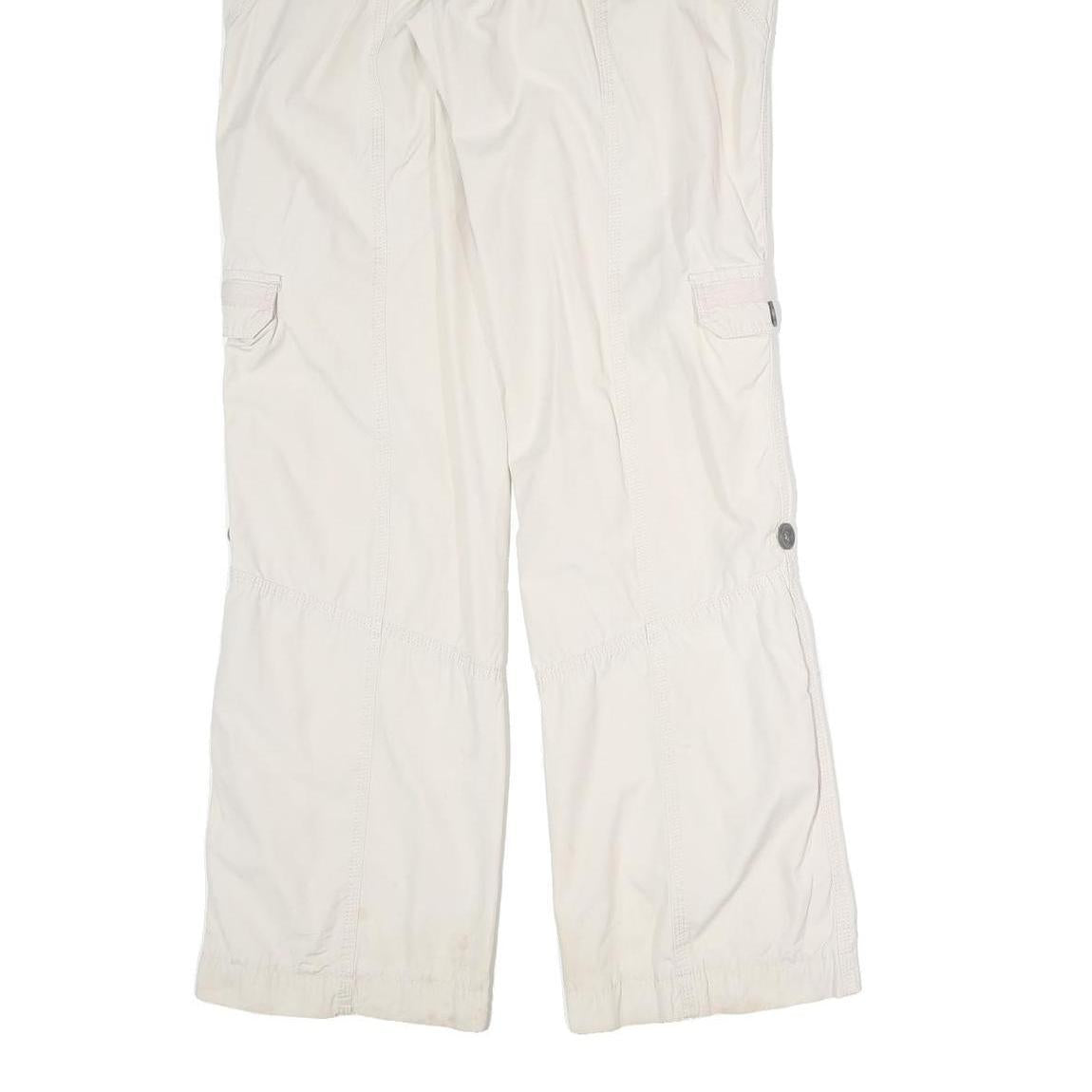 CABELA CASUALS Mens Cotton Blend Cream Regular Wide-Leg Trousers W32 L32 Casual