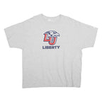 RUSSELL ATHLETIC Mens Grey Liberty Graphic T-Shirt 2XL Short Sleeve Crew Neck