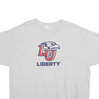 RUSSELL ATHLETIC Mens Grey Liberty Graphic T-Shirt 2XL Short Sleeve Crew Neck