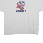 RUSSELL ATHLETIC Mens Grey Liberty Graphic T-Shirt 2XL Short Sleeve Crew Neck