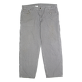 CARHARTT Mens Cotton Grey Loose Straight Trousers W42 L32 Workwear Casual