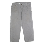 CARHARTT Mens Cotton Grey Loose Straight Trousers W42 L32 Workwear Casual