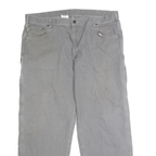 CARHARTT Mens Cotton Grey Loose Straight Trousers W42 L32 Workwear Casual