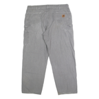 CARHARTT Mens Cotton Grey Loose Straight Trousers W42 L32 Workwear Casual