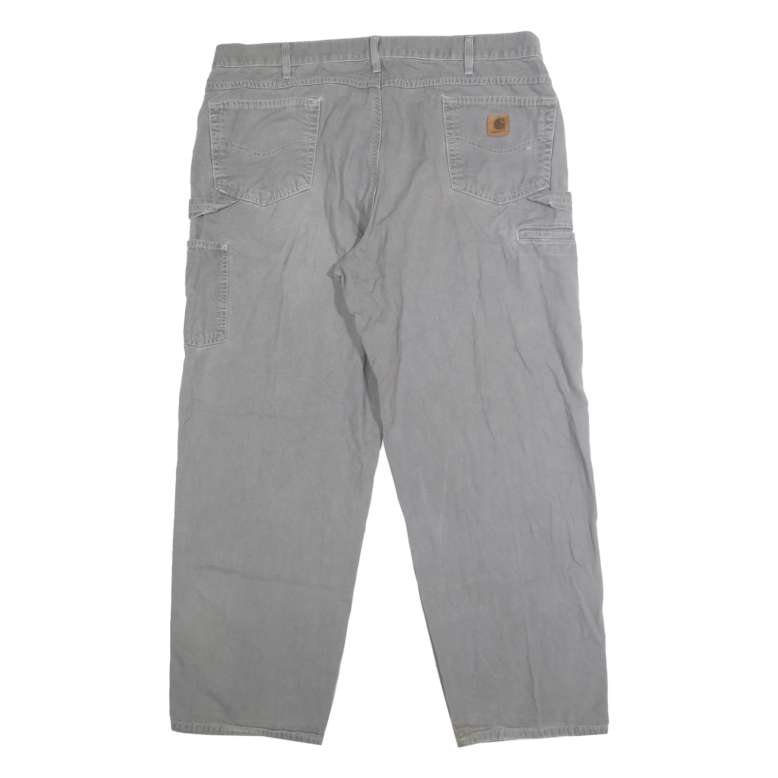 CARHARTT Mens Cotton Grey Loose Straight Trousers W42 L32 Workwear Casual