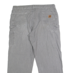 CARHARTT Mens Cotton Grey Loose Straight Trousers W42 L32 Workwear Casual