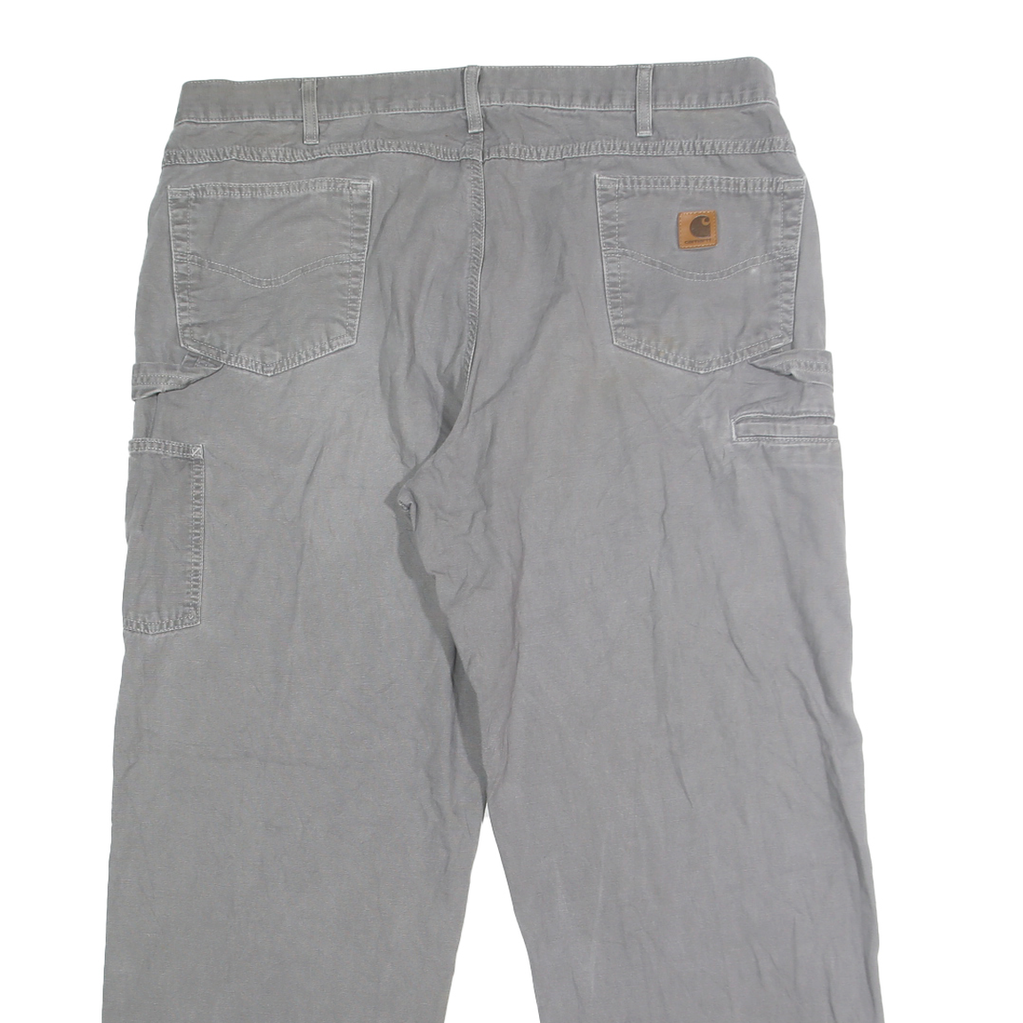 CARHARTT Mens Cotton Grey Loose Straight Trousers W42 L32 Workwear Casual