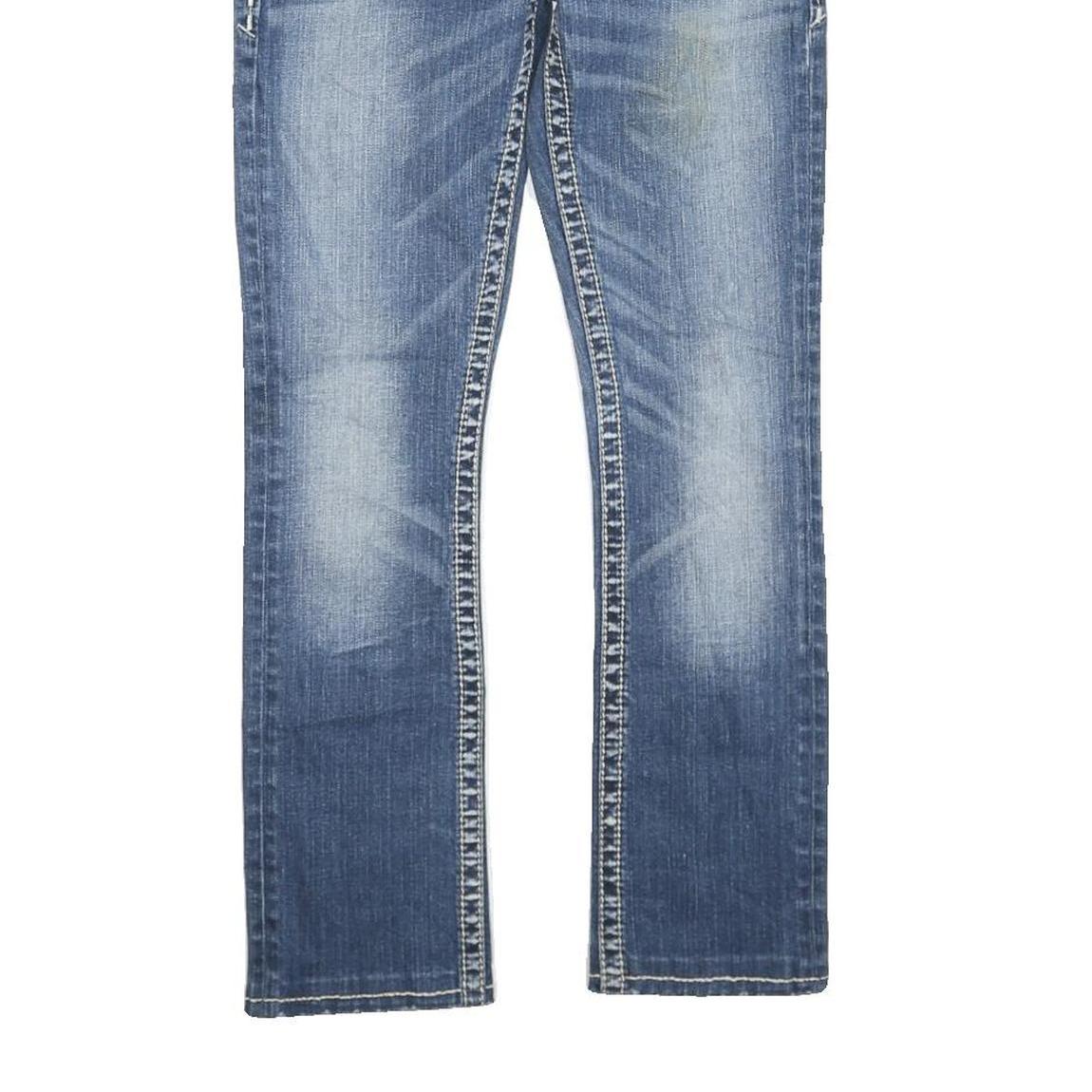 SILVER Womens Jeans Blue Regular Straight Denim Medium W26 L27 Stylish Contrast