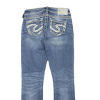 SILVER Womens Jeans Blue Regular Straight Denim Medium W26 L27 Stylish Contrast