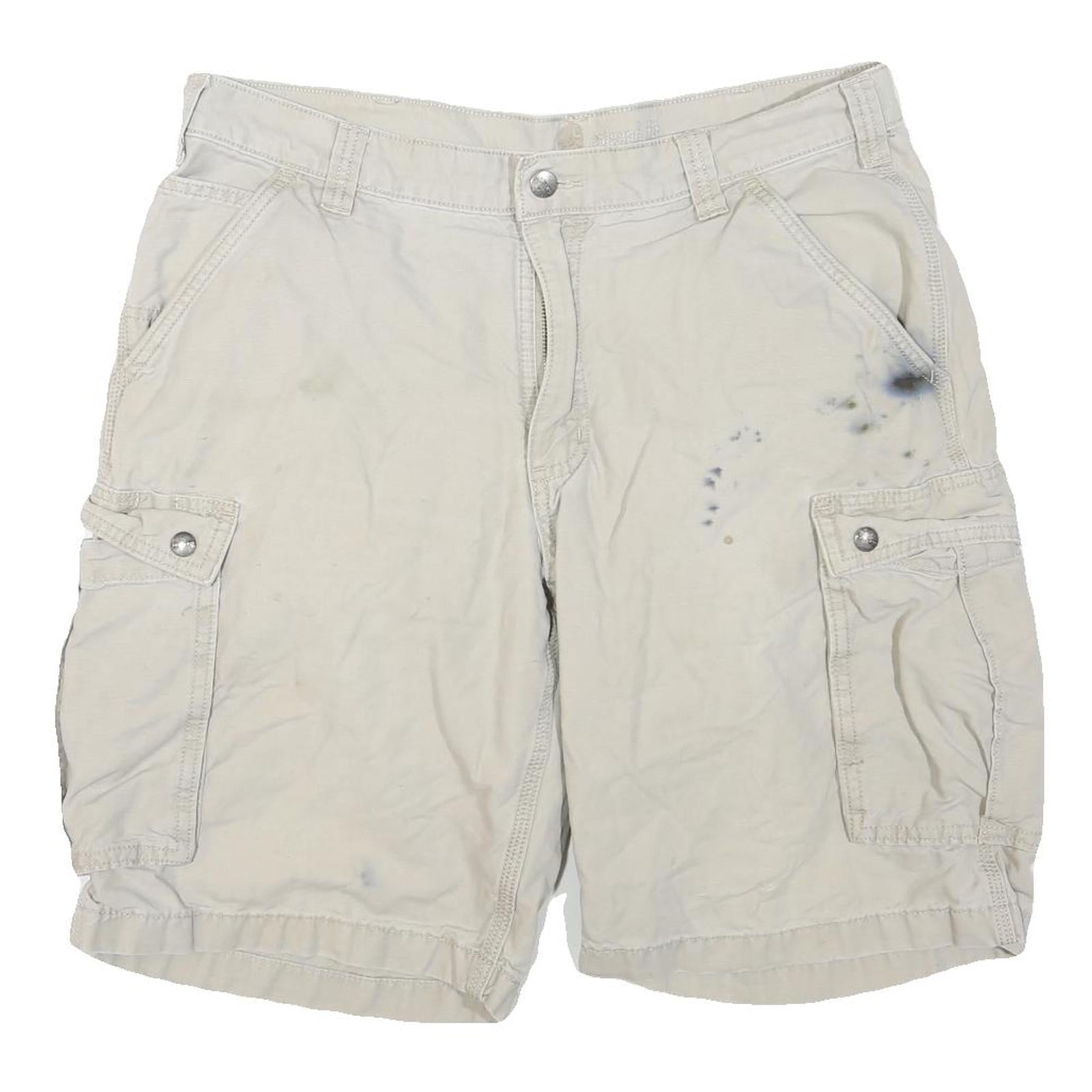 CARHARTT Mens Cotton Blend Beige Cargo Shorts L W36 Workwear Durable