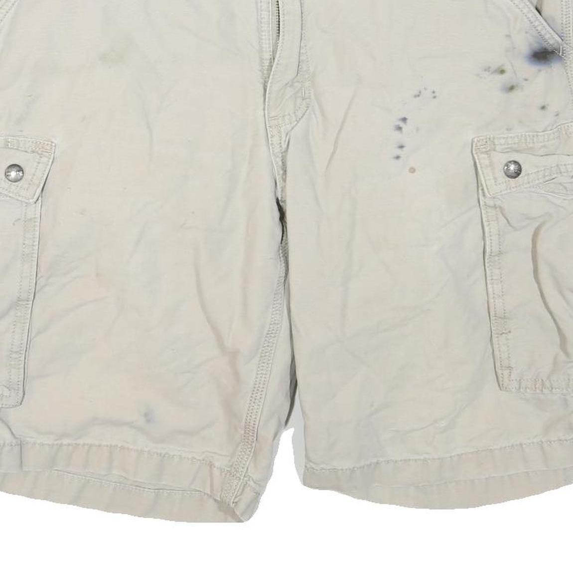 CARHARTT Mens Cotton Blend Beige Cargo Shorts L W36 Workwear Durable