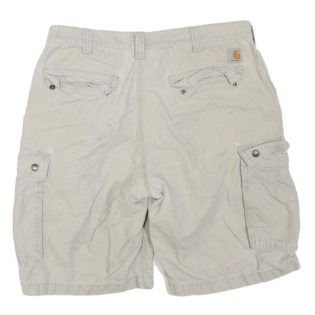 CARHARTT Mens Cotton Blend Beige Cargo Shorts L W36 Workwear Durable